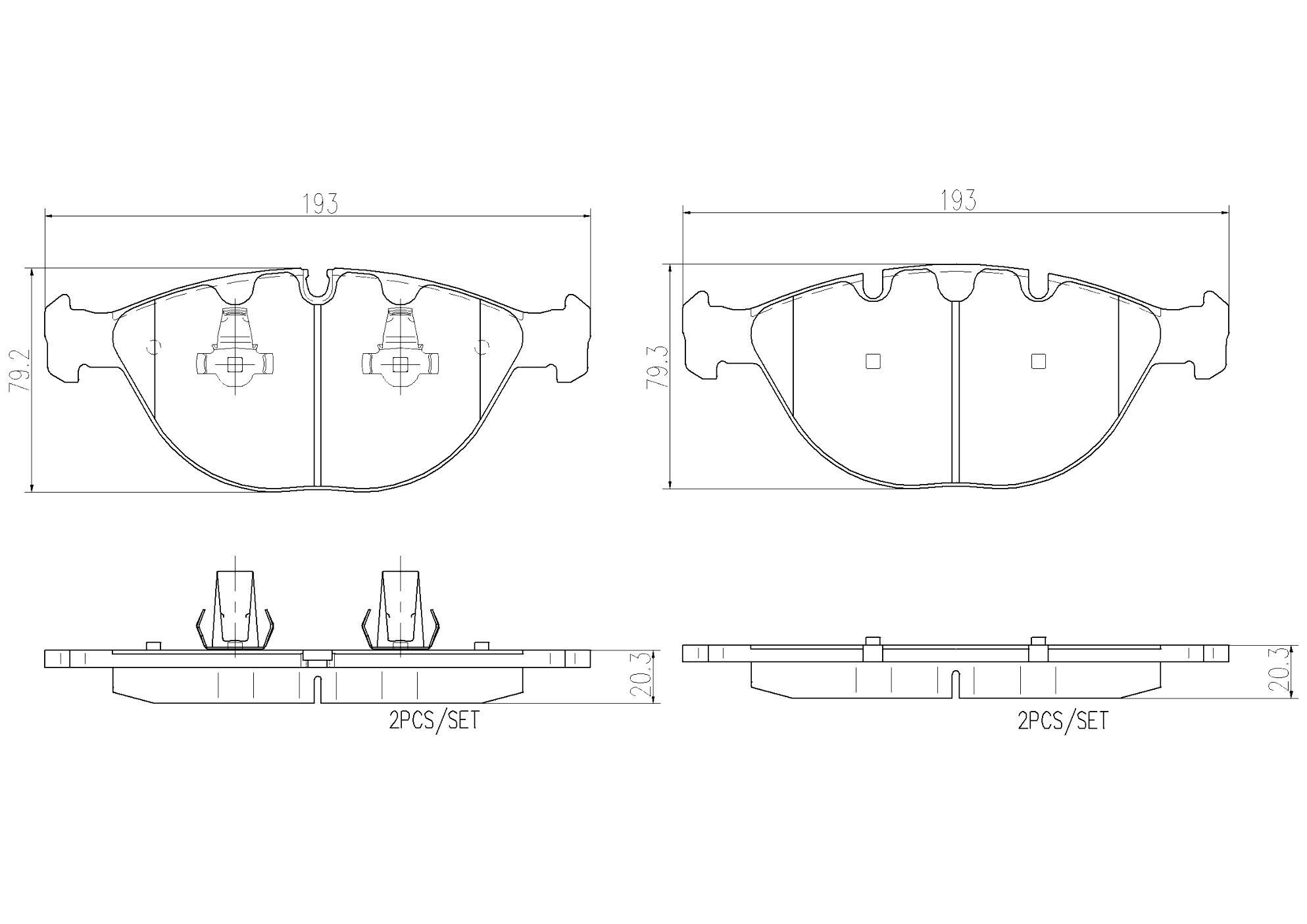 Brembo BMW Brakes Kit - Pads Front (Low-Met) (with Sensor) 34116761282 - Brembo 1813477KIT